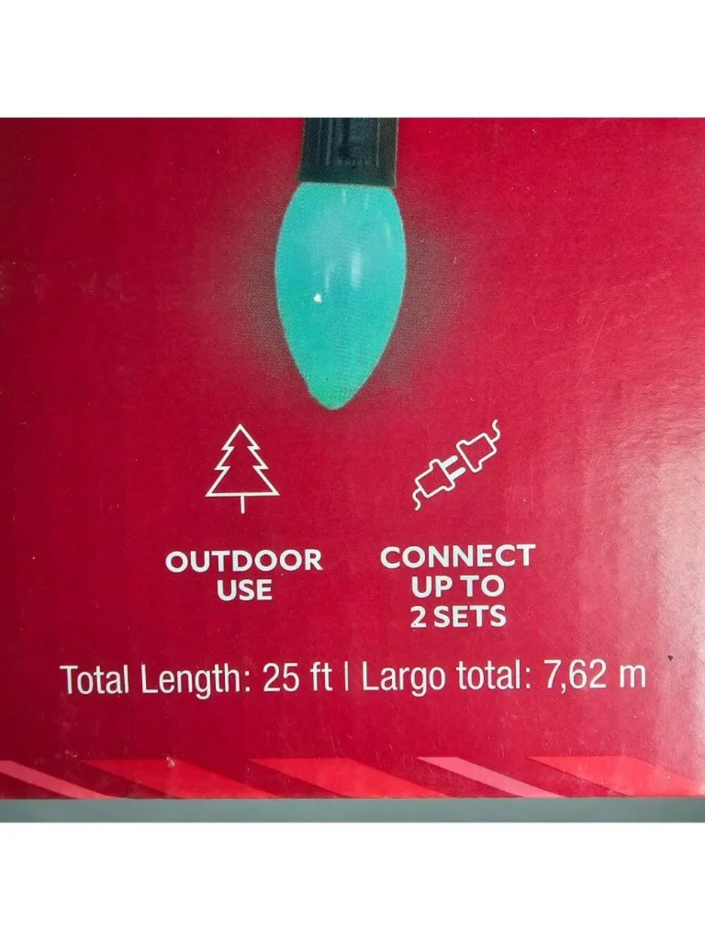 Holiday Living 25ct Multicolor Ceramic C9 Outdoor Christmas String Lights 24ft